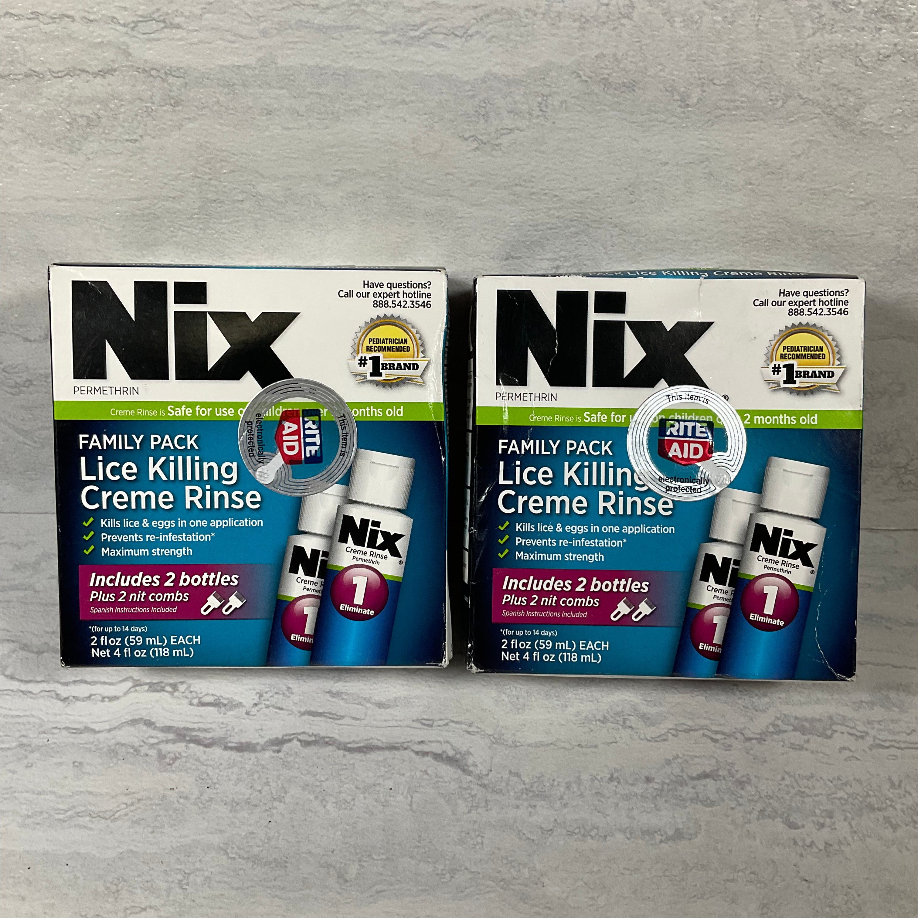 Nix Lice Killing Creme Rinse Family Pack, Exp 12/22 (Lot of 2) (7007497683127)